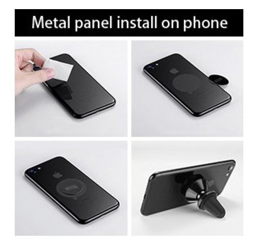 Magnetic Mount, Iflash Aluminum Universal Air Vent Magnetic Car Mount Phone Holder, 360 Degree Rotation For Multi-Angle View, Cr