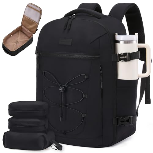 LOVEVOOK Travel Backpack,50L Carry On Backpack Large Fits 18" Laptop,TSA Personal Item Travel Bag with 3 Packing Cubes,Wat...