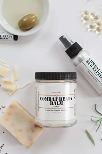 Combat Ready Skin Balm 8oz by Skincando – All Natural - Intensive Moisturizer – Skin Cream - Organic ingredients – Apricot...
