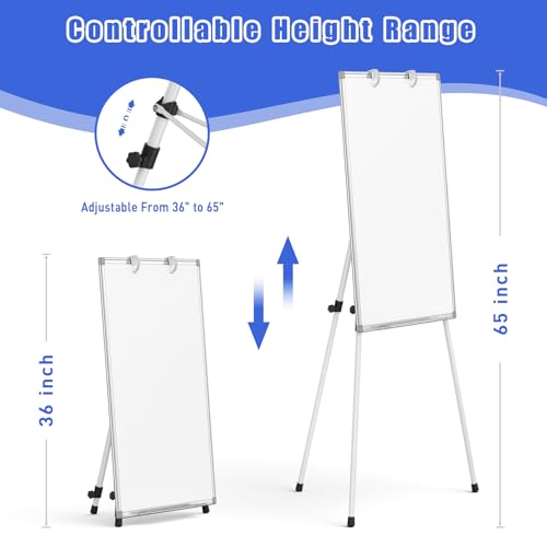 Magnetic Dry Erase Board with Stand 36x24in Whiteboard Easel with Height Adjustable Tripod, 3' x 2' Flipchart Easel Stand ...