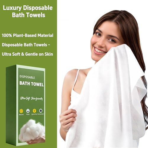 Disposable Bath Towels, 10-Pack Premium Compressed Towels Large,56x28 Inches, Large Reusable Travel Towels for Camping, Sp...