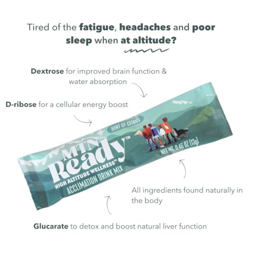 MTN Ready Acclimation Drink Mix | Altitude Sickness Aid, Natural Acclimation, Balanced Energy Boost, Athletic Activity & R...