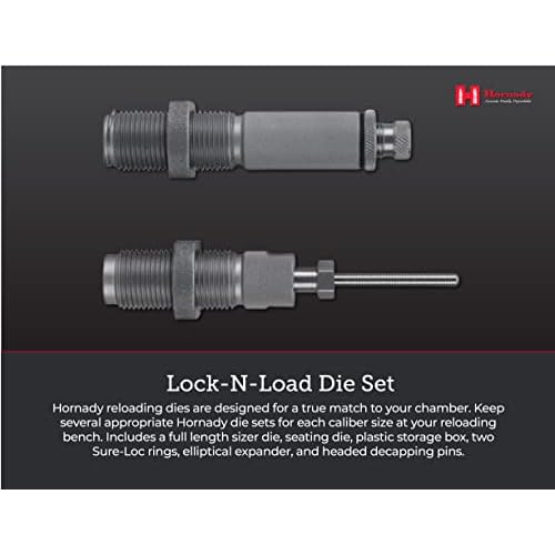 Hornady Custom Grade New Dimension 2-Die Set, 300 BLACKOUT (.308) (546349) - Caliber Specific Reloading Equipment for Handloaders with Full Length Sizer Die, Seating Die, Sure-Loc Rings, & Storage Box