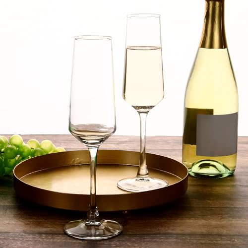 HAKEEMI Champagne Flutes - Elegant Champagne Glasses Set of 12, for Wedding, Christmas - 7.5 oz, Idea for Sparkling Wine -...