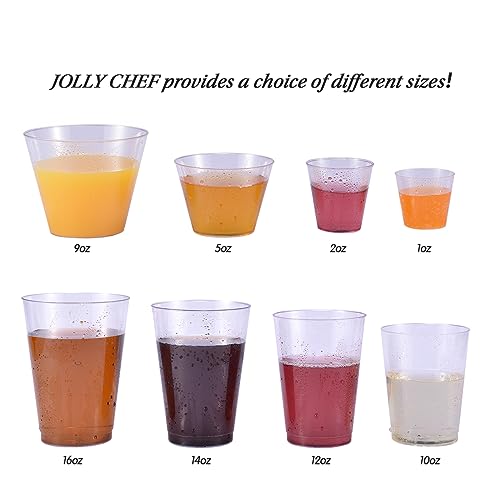 JOLLY CHEF 1000 Pack Plastic Shot Glasses,1 oz Disposable Cups 1 Ounce Tasting Cups Ideal for Whiskey, Wine Tasting,Food S...