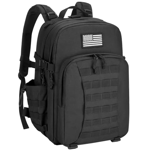 EZshoot 40L Tactical Backpack, Military Backpack for Men Women, Army Molle Rucksack Assault Pack, Heavy Duty Bug Out Bag, ...