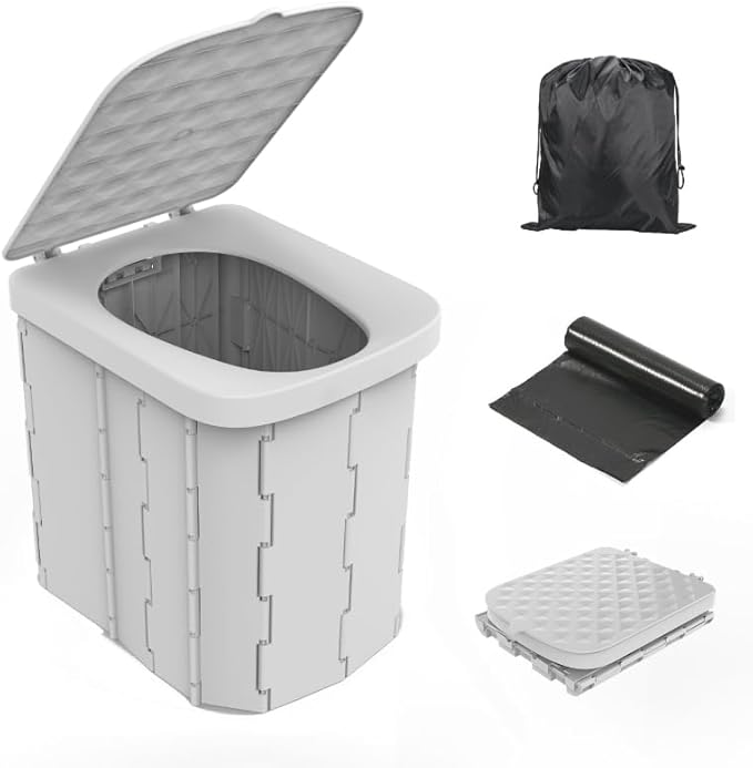 Portable Camping Toilet for Adults - Hapoon XL Portable Folding Toilet with Lid,Travel Portable Potty for Adults,Porta Pot...
