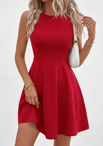 PRETTYGARDEN Cocktail Dresses for Women Summer 2026 Elegant Classy Spring A Line Sleeveless Mini Short Party Dress Pockets