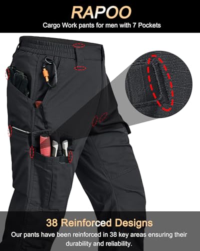 Mens Cargo Pants Ripstop Water Resistant Breathable Tactical Hiking Pants with 7 Pockets
