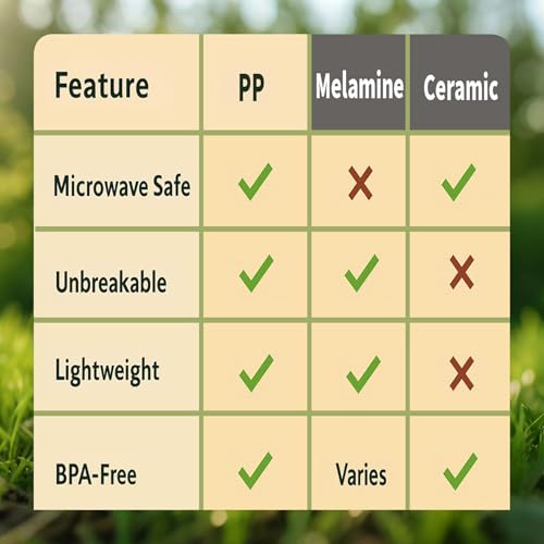 40-Piece RV Camping Dinnerware Set (Service for 8), Microwave Safe Plates and Bowls Set with Cutlery, Lightweight & Unbrea...