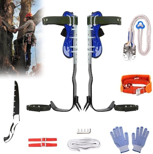 Rohseson Tree Climbing Spikes, Tree Climbing Gear with Non-Slip Pedal, Adjustable Tree Climbing Tool Set