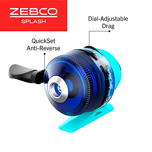 Zebco Kids Splash Jr. Spincast Reel and Fishing Rod Combo, 4-Foot 2-Piece Fishing Pole, Size 20 Reel, Right-Hand Retrieve,...