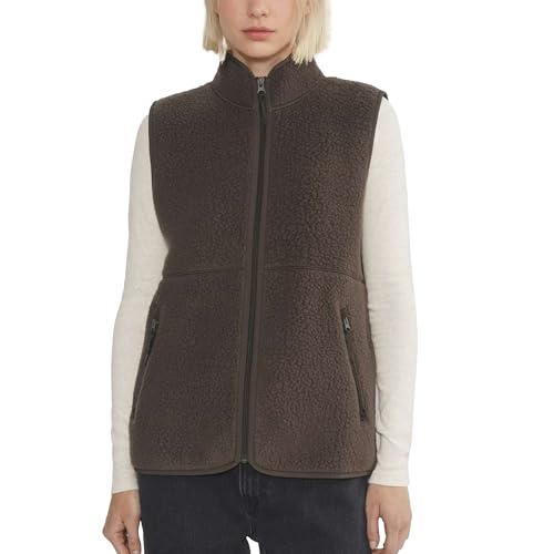 Hixiaohe Sherpa Fleece Vest for Women Trendy Warm Sleeveless Vests Jacket Lightweight Zip Coats with Pockets Fall Outerwear