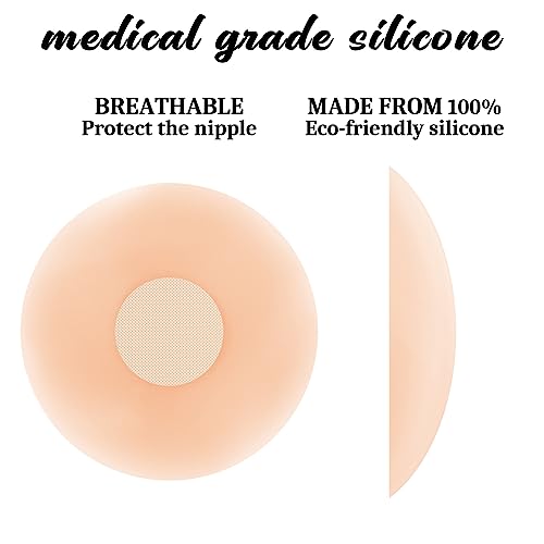 QUXIANG 4 Pairs Pasties Women Nipple Covers Reusable Adhesive Silicone Nippleless Covers Bra for Dress