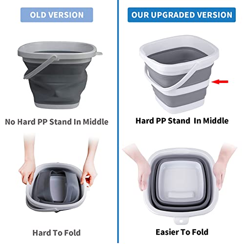 Craftend Collapsible Bucket, 5L 1.3Gallon Small Cleaning Mop Buckets for Household Outdoor Car Washing Tub Plastic Foldabl...