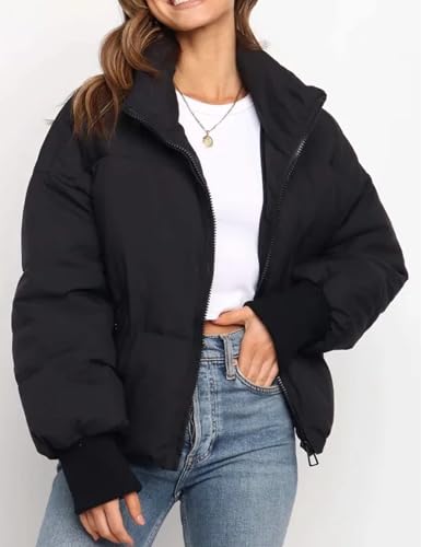 Gihuo Women’s Winter Cropped Puffer Jacket Coat Short Warm Quilted Jacket 2025