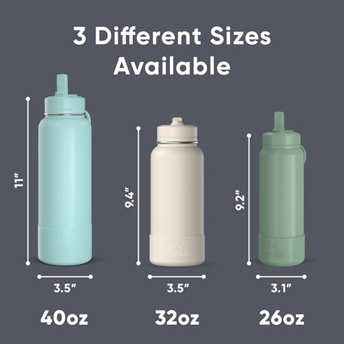 Hydrapeak 32oz Sport Insulated Water Bottle with Straw Lid, Leak & Spill Proof, Keeps Drinks Cold for 24 Hours, Hot for 12...