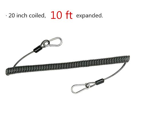 Fishing Rod Lanyard for Trolling: 10ft-150LB Saltwater Rod Reel Safety Tether - Retractable Fishing Tool Coil Lanyard for ...