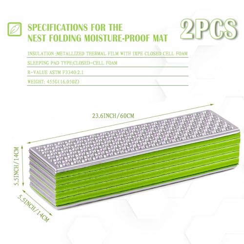 Foam Camping Pads for Sleeping, Foldable Closed Cell Foam Camping Mattress, Waterproof Outdoor Sleeping Mat for Ultralight...