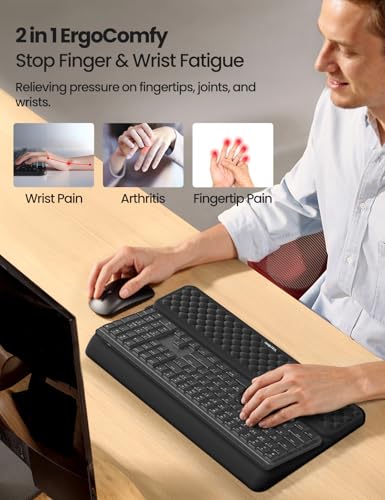 Vaydeer Wrist Rest with Keyboard Stand, Computer Wrist Support Pad, Ergonomic Keyboard Riser Holder Lifter Tray with Wrist...