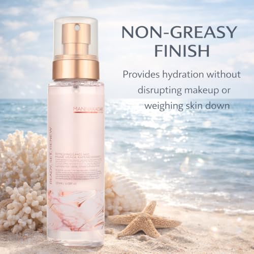Manna Kadar Beauty Ready, Set, Renew Refreshing Face Mist, 180ml - Sets Makeup & Helps Keep a Flawless Face, Provides Mois...