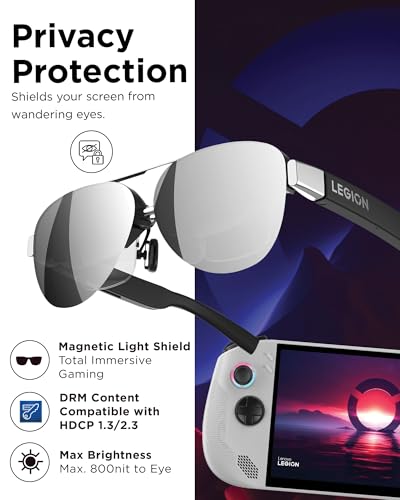Lenovo Legion Glasses Gen 2 - Micro-OLED Personal Wearable Monitor for Gaming & Movies, FHD 120Hz Plug-and-Play Display fo...