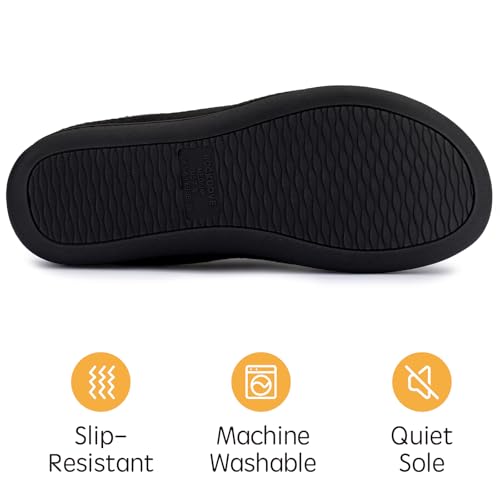 RockDove Women's Polar Fleece Two-Tone Memory Foam Clog House Slippers Non Slip Rubber Sole Indoor Outdoor Machine Washable
