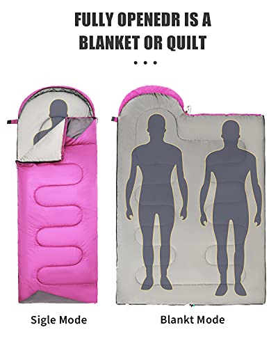 Sleeping Bags for Adults Cold Weather - 20 Degree Big&Tall Size Backpacking Lightweight Waterproof for Girls Boys Mens Tee...