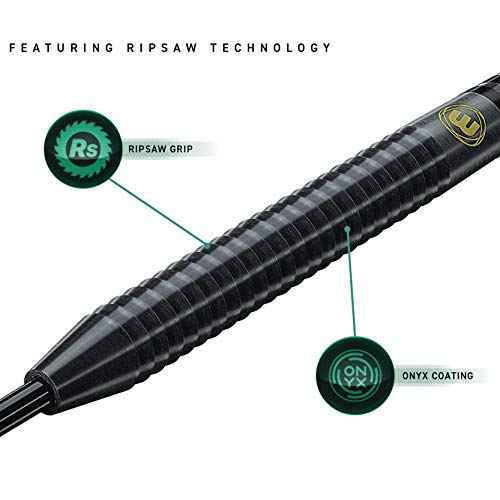 WINMAU Sabotage Onyx 22g bis 26g Profi Wolfram Steeltip Dartpfeile Set mit Flights und Sch?fte