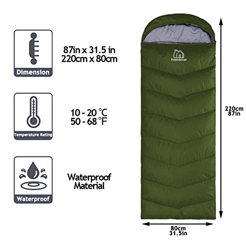 Friendriver XL Size Upgraded Version of Camping Sleeping Bag 4 Seasons Warm and Cool, Lighter Weight, Adults and Children ...