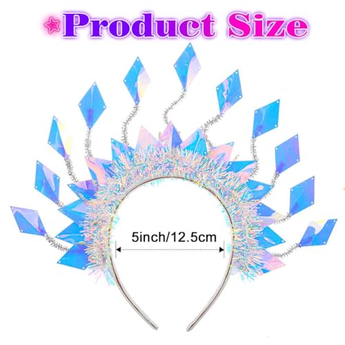 JAKAWIN Light Up Headband Glowing Headpiece Led Rave Costume Hair Accessories for Women
