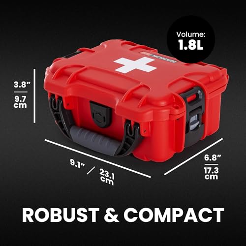 NANUK 903 Waterproof First Aid Box Empty – Durable, Medical First Aid Organizer Case, IP67-Rated, Dustproof, Impact-Resist...