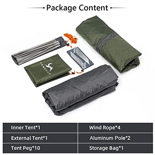 MC TOMOUNT Backpacking Tent 1-2 Person Waterproof Lightweight Double Layer Free-Standing Aluminum Pole for Outdoor Camping...