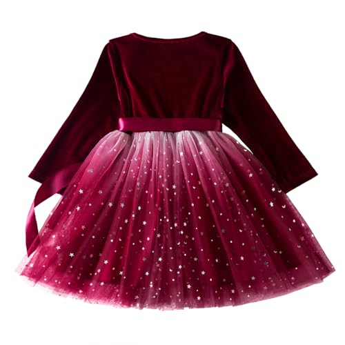Nileafes Girl Knee-Length Dress Kids Long Sleeve Lace Casual Dresses