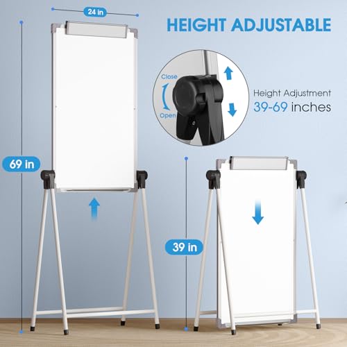 (Bundle of 2 Set) MaxGear Large White Board with Stands, 36" x 24" Big Easel Whiteboard Double Sided Easel Dry Erase Board...