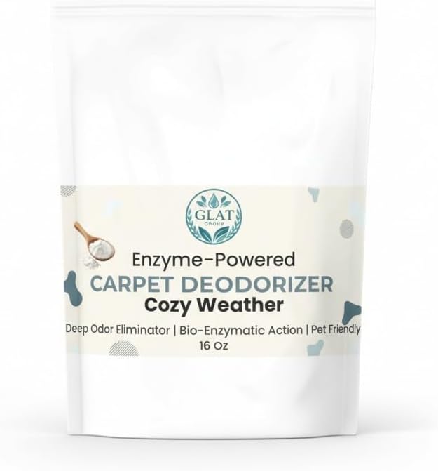 Enzyme-Powered Carpet Deodorizer (Powder) - Cozy Weather | Natural Pet Odor Eliminator | Bio-Enzymatic Formula, Premium Performance, Eco Friendly | 16 oz