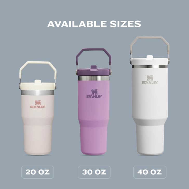 Stanley IceFlow Stainless Steel Tumbler with Straw - Vacuum Insulated Water Bottle for Home, Office or Car Reusable Cup with Straw Leak Resistant Flip Cold for 12 Hrs or Iced for 2 Days (Rose Quartz)