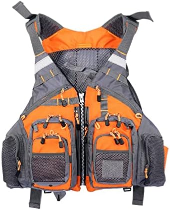 JKSPORTS Fly Fishing Vest - Fishing Safety Life Jacket for Swimming, Sailing, Boating, Kayak - Floating Multifunction Brea...