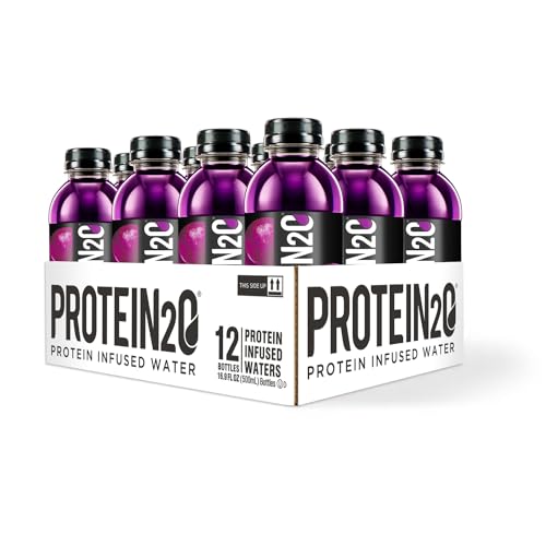 Protein2o 15g Whey Protein Isolate Infused Water, Ready To Drink, Sugar Free, Gluten Free, Lactose Free, Harvest Grape, 1...
