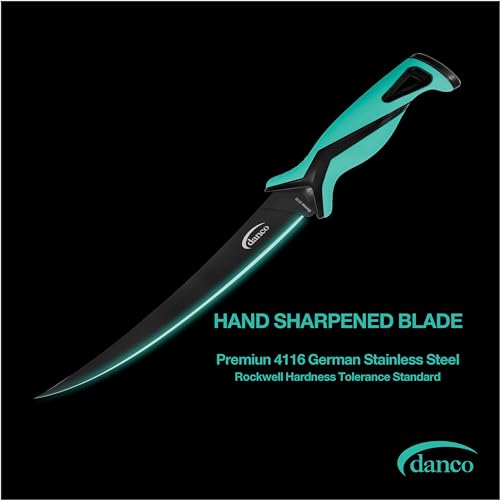 danco Pro Series 9" Stout Knife | Full Tang German G4116 Stainless-Steel Blades with Teflon Coating, Molded Nylon Sheath, ...