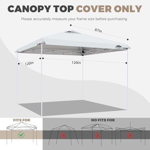 10x10ft Replacement Canopy Top with Air Vent, Waterproof & UV Protection Canopy Tent Top Cover for Straight Leg Canopy Fra...