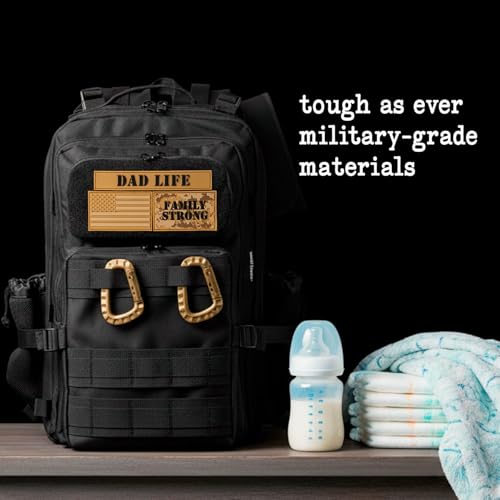 ActiveDoodie Dad Diaper Bag for Men with Removable Patches, Waterproof Tri-fold Changing Pad, Insulated Pouches, Molle Web...