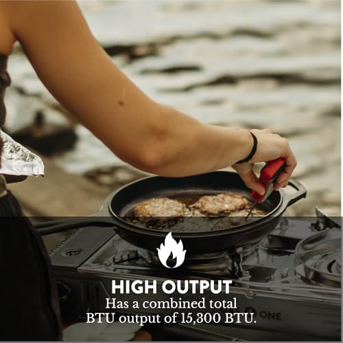 GasOne 2-Burner Portable Camp Stove - High Output 15,300 BTU - With Durable Carrying Case, Automatic Ignition, Safety Feat...