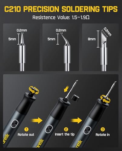 Fanttik T1 Max Soldering Iron Kit, Cordless Soldering Iron, 7 Seconds Fast Heating(390°F-840℉), Auto Sleep, 4 Precision So...