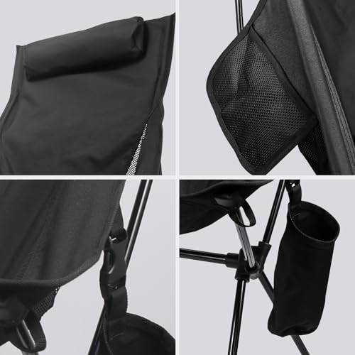 ShellBr8ker Folding Camping Chair, Portable High Back Space Chair, Breathable Mesh Moon Lightweight Outdoor Fishing Chair ...