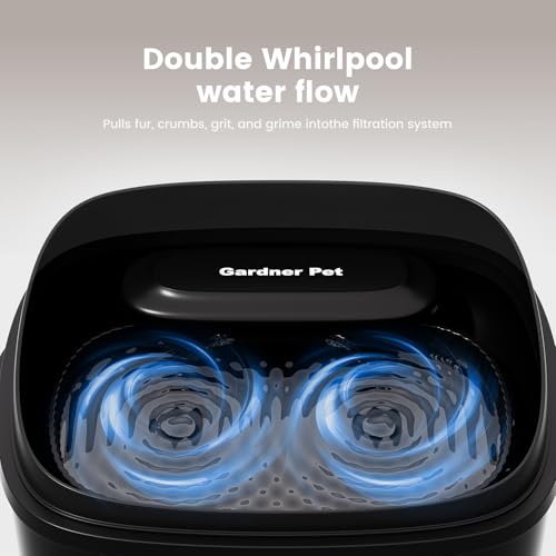 Gardner Pet Dog Bowls 1 Gallon Pet Water Fountain, Vortex Dog Water Bowl Dispenser, Ultra Quiet Automatic Cat Fountain wit...