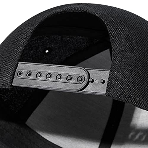 Snapback Hats for Men Flat Bill Brim Hats for Women Fitted Hat Skull Hats Cool Adults Baseball Cap Black Rock N Roll Caps