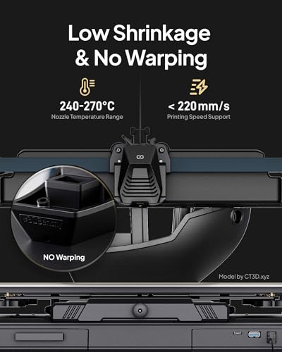 ELEGOO Carbon Fiber PETG Filament 1.75 mm Black 1KG, High Strength & Rigidity PETG-CF 3D Printing Filament, Abrasion Resis...