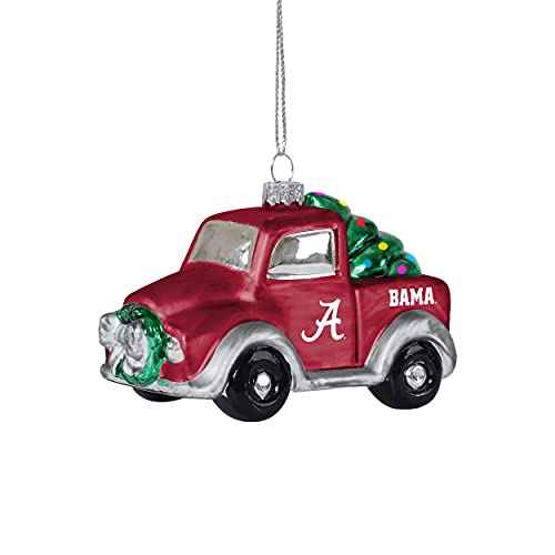 FOCO NCAA Unisex-Adult NCAA Team Logo Hanging Tree Holiday Blown Glass Truck Ornament