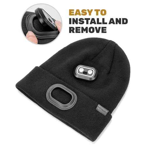 Beanie with Headlamp Beanie with Light LED Winter Stocking Cap Knit Hats for Men Women